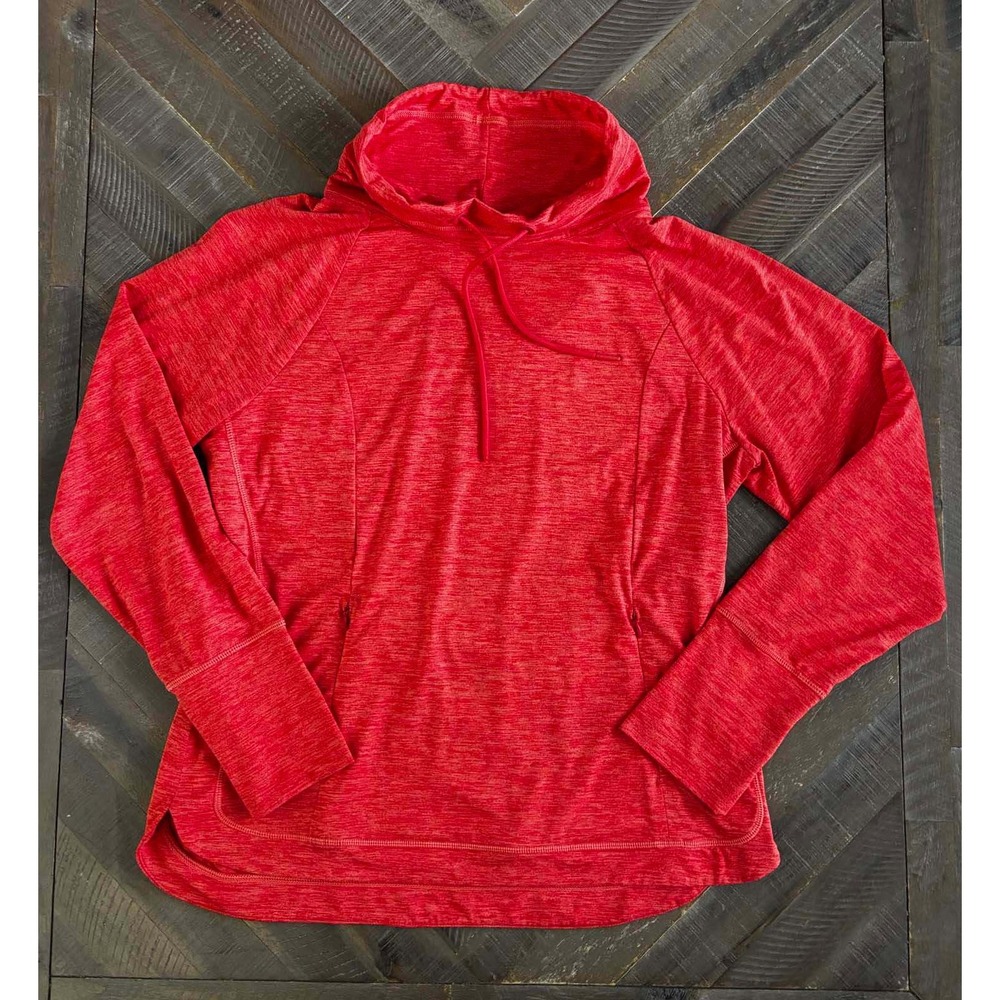 Tommy Bahama IslandZone Pullover Womens Medium Orange Cowl Neck Hoodie